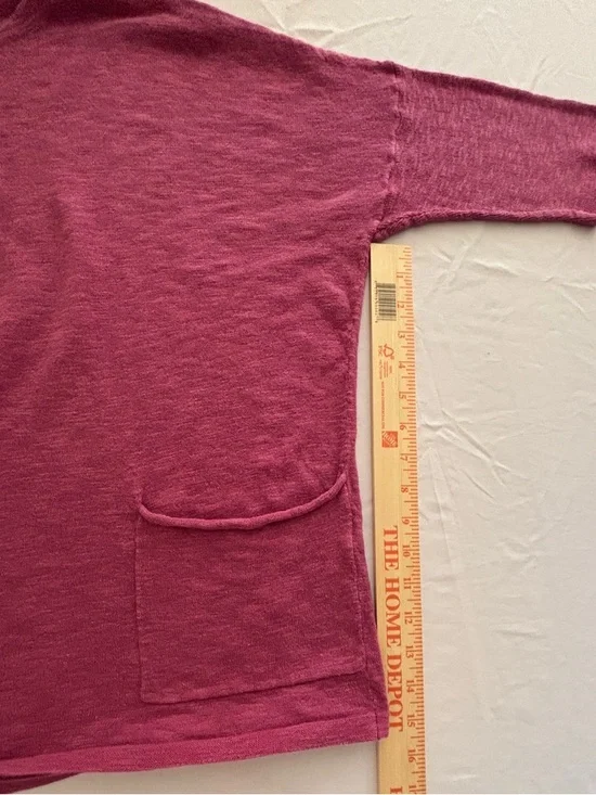 J. Jill Strawberry Pink Linen & Cotton Oversized Top w Pockets Women’s Medium - Picture 7 of 10